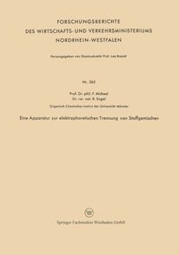 Buch Cover Eine Apparatur zur elektrophoretischen Trennung von Stoffgemischen