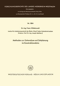 Buch Cover Methoden zur Zeitanalyse und Zeitplanung im Konstruktionsbüro