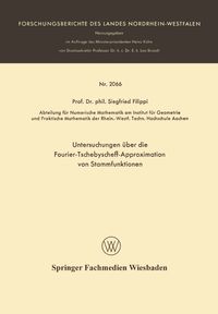 Buch Cover Untersuchungen über die Fourier-Tschebyscheff-Approximation von Stammfunktionen