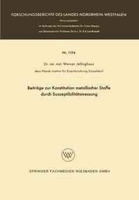 Buch Cover Beiträge zur Konstitution metallischer Stoffe durch Suszeptibilitätsmessung