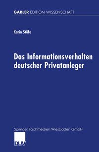 Buch Cover Das Informationsverhalten deutscher Privatanleger