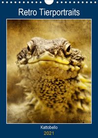 Buch Cover Retro Tierportrait (Wandkalender 2021 DIN A4 hoch)
