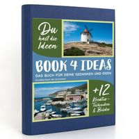 Buch Cover BOOK 4 IDEAS modern | Korsika Insel der Schönheit, Notizbuch, Bullet Journal mit Kreativitätstechniken und Bildern, DIN A5
