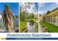 Buch Cover Westböhmisches Bäderdreieck - Karlsbad, Marienbad und Franzensbad (Wandkalender 2023 DIN A3 quer)