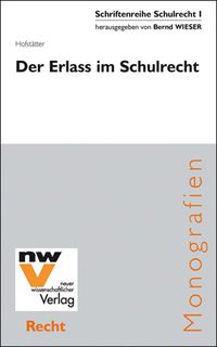 Buch Cover Der Erlass im Schulrecht