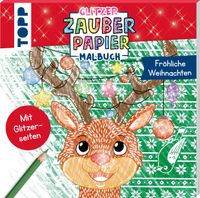 Buch Cover Glitzer Zauberpapier Malbuch Fröhliche Weihnachten