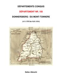 Buch Cover DÉPARTEMENT DU MONT TONNERRE (DÉPARTEMENT 100)
