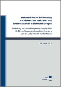 Buch Cover Testverfahren zur Bestimmung des elektrischen Verhaltens von Batteriesystemen in Elektrofahrzeugen