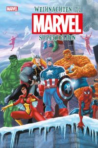 Buch Cover Weihnachten mit den Marvel-Superhelden