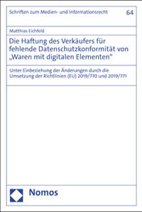 Buch Cover Die Haftung des Verkäufers für fehlende Datenschutzkonformität von "Waren mit digitalen Elementen"