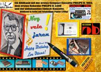 Buch Cover NOG VELE JAHREN! "Happy Birthday, Lou Ottens!" - Ein Bildband mit der ersten Compact Cassette PHILIPS EL 1903, dem ersten Rekorder EL 3300 und der unbekannten Einloch-Kassette!