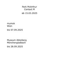 Buch Cover Park McArthur. Contact M