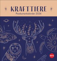 Buch Cover Krafttiere Postkartenkalender 2026