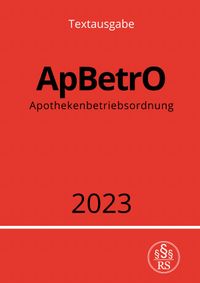 Buch Cover Apothekenbetriebsordnung - ApBetrO 2023