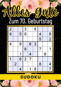 Buch Cover 70 Geburtstag Geschenk | Alles Gute zum 70. Geburtstag - Sudoku