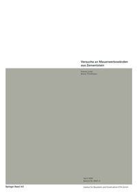 Buch Cover Versuche an Mauerwerkswänden aus Zementstein