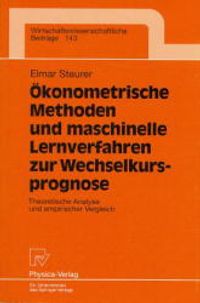 Buch Cover Ökonometrische Methoden und maschinelle Lernverfahren zur Wechselkursprognose