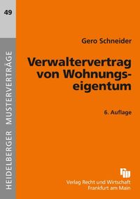 Buch Cover Verwaltervertrag von Wohnungseigentum