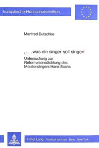 Buch Cover '...was ein singer soll singen'