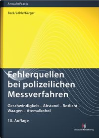 Buch Cover Fehlerquellen bei polizeilichen Messverfahren