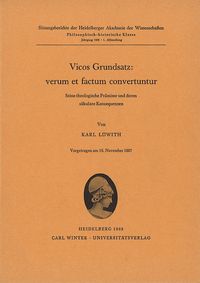Buch Cover Vicos Grundsatz: verum et factum convertuntur