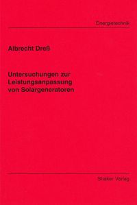 Buch Cover Untersuchungen zur Leistungsanpassung von Solargeneratoren