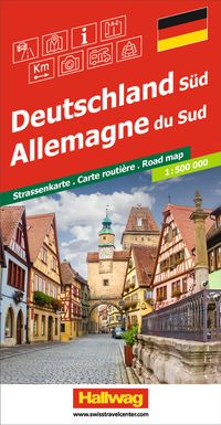Buch Cover Hallwag Strassenkarte Deutschland Süd 1:500.000
