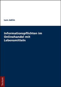 Buch Cover Informationspflichten im Onlinehandel mit Lebensmitteln