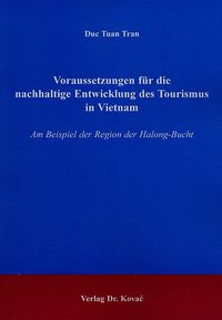 Buch Cover Voraussetzungen für die nachhaltige Entwicklung des Tourismus in Vietnam