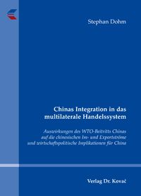 Buch Cover Chinas Integration in das multilaterale Handelssystem