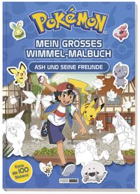 Buch Cover Pokémon: Mein großes Wimmel-Malbuch - Ash und seine Freunde