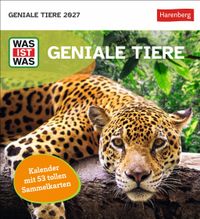 Buch Cover WAS IST WAS Geniale Tiere Postkartenkalender 2027 - Kalender mit 53 Sammelkarten