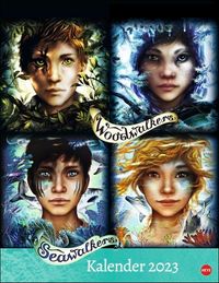 Buch Cover Woodwalkers Seawalker 2023. Kalender Großformat mit fantastischen Illustrationen aus der beliebten Buchreihe von Katja Brandis. Ein großartiger Posterkalender für Fans der Gestaltwandler.