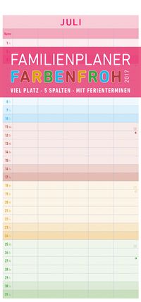 Buch Cover Familienplaner Farbenfroh 2017 - (21 x 45)