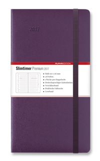 Buch Cover Slimtimer Premium Violet 2017 - mit Falttasche und Verschlussband - 1 Woche 2 Seiten - (9 x 15,6)