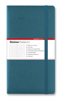 Buch Cover Slimtimer Premium Azure 2017 - mit Falttasche und Verschlussband - 1 Woche 2 Seiten - (9 x 15,6)