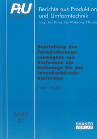 Buch Cover Beurteilung des Formänderungsvermögens von Vorformen als Halbzeuge für das Innenhochdruck-Umformen