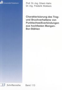 Buch Cover Charakterisierung des Trag- und Bruchverhaltens von Punktschweißverbindungen aus hochfesten Mangan-Bor-Stählen