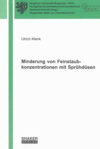 Buch Cover Minderung von Feinstaubkonzentrationen mit Sprühdüsen