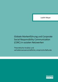 Buch Cover Globale Markenführung und Corporate Social Responsibility Communication (CSRC) in sozialen Netzwerken