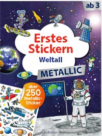 Buch Cover Erstes Stickern Metallic – Weltall
