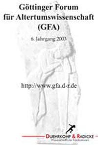 Buch Cover Göttinger Forum für Altertumswissenschaft (2003)