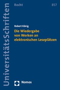 Buch Cover Die Wiedergabe von Werken an elektronischen Leseplätzen