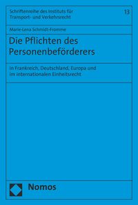 Buch Cover Die Pflichten des Personenbeförderers