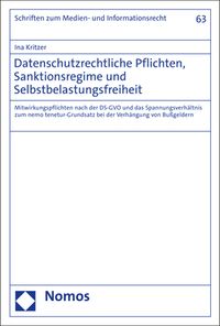 Buch Cover Datenschutzrechtliche Pflichten, Sanktionsregime und Selbstbelastungsfreiheit