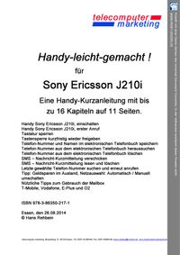 Buch Cover Sony Ericsson J210i-leicht-gemacht