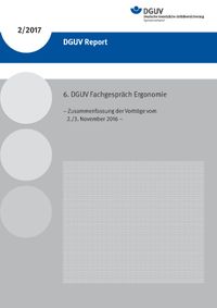 Buch Cover DGUV Report 2/2017 6.DGUV-Fachgespräch Ergonomie