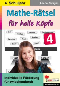 Buch Cover Mathe-Rätsel für helle Köpfe / Klasse 4