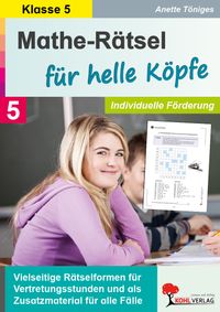 Buch Cover Mathe-Rätsel für helle Köpfe / Klasse 5