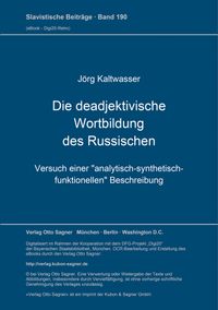 Buch Cover Die deadjektivische Wortbildung des Russischen